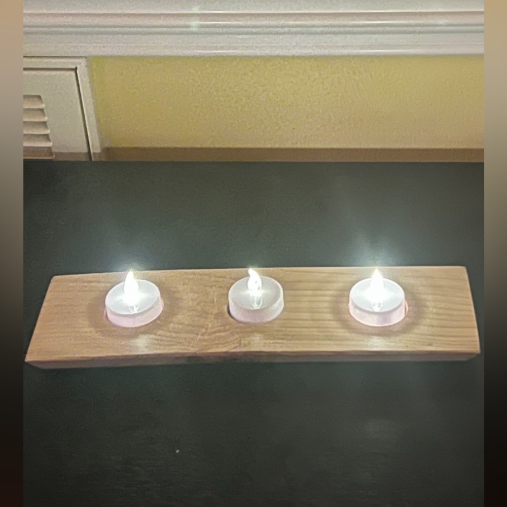 Cedar Tea Candle Plank